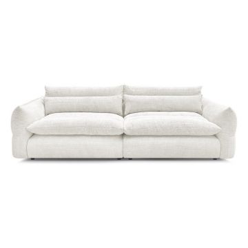 Canapea albă cu tapițerie din chenille 276 cm Neil – Bobochic Paris