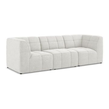 Canapea albă cu tapițerie din țesătură bouclé 255 cm Aloha – Makamii