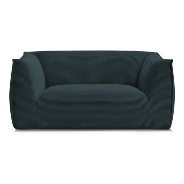 Canapea albastru-închis cu tapițerie din catifea reiată 170 cm Giorgia – Bobochic Paris