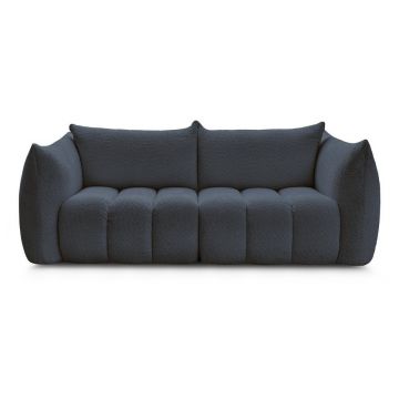 Canapea albastru-închis cu tapițerie din țesătură bouclé 234 cm Azra – Bobochic Paris
