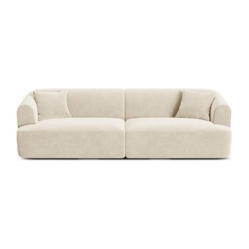 Canapea bej cu tapițerie din catifea 255 cm Campi – Cosmopolitan Design