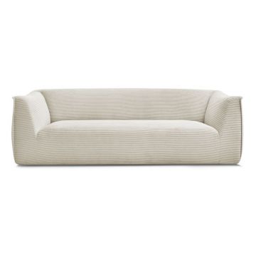 Canapea bej cu tapițerie din catifea reiată 242 cm Giorgia – Bobochic Paris