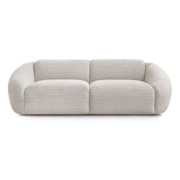 Canapea bej cu tapițerie din catifea reiată 250 cm Tina – Bobochic Paris