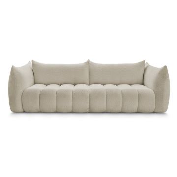 Canapea bej cu tapițerie din țesătură bouclé 286 cm Azra – Bobochic Paris