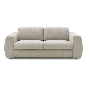 Canapea bej pentru dormitul zilnic/extensibilă cu tapițerie din chenille 240 cm Hugo – Bobochic Paris