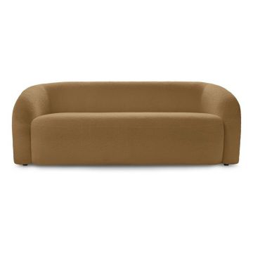 Canapea galben-muștar cu tapițerie din țesătură bouclé 193 cm Elina – Bobochic Paris