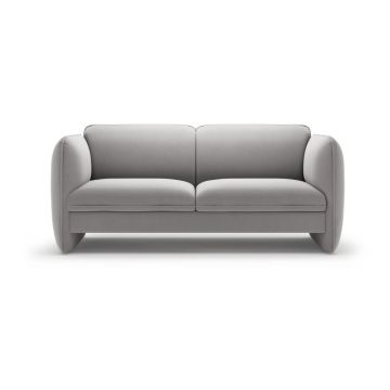 Canapea gri deschis cu tapițerie din catifea 168 cm Georgia – Micadoni