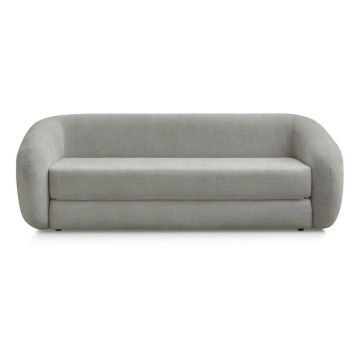 Canapea gri deschis extensibilă cu tapițerie din chenille 228 cm Neyo – Bobochic Paris