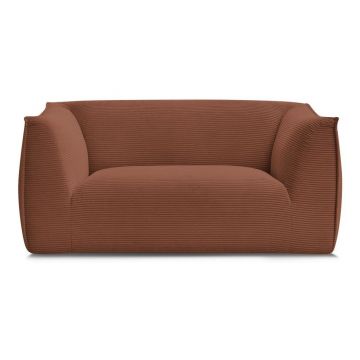 Canapea portocalie cu tapițerie din catifea reiată 170 cm Giorgia – Bobochic Paris