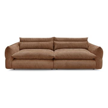 Canapea portocalie cu tapițerie din chenille 276 cm Neil – Bobochic Paris