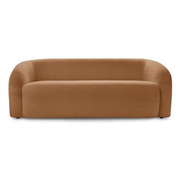 Canapea portocalie cu tapițerie din țesătură bouclé 193 cm Elina – Bobochic Paris