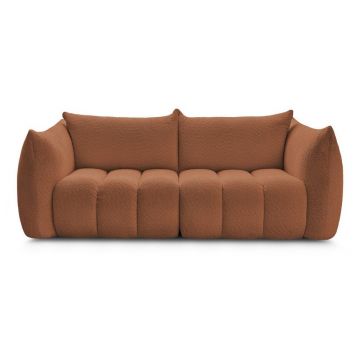 Canapea portocalie cu tapițerie din țesătură bouclé 234 cm Azra – Bobochic Paris