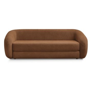 Canapea portocalie extensibilă cu tapițerie din chenille 228 cm Neyo – Bobochic Paris