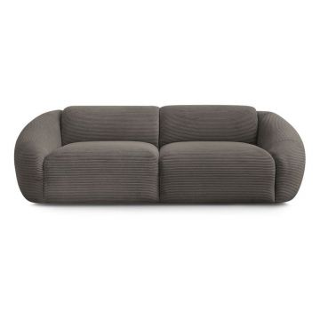 Canapea taupe cu tapițerie din catifea reiată 250 cm Tina – Bobochic Paris