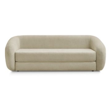 Canapea taupe extensibilă cu tapițerie din chenille 228 cm Neyo – Bobochic Paris