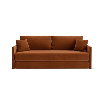 Canapea teracotă extensibilă cu tapițerie din catifea 209 cm Shannon – Cosmopolitan Design