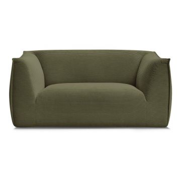 Canapea verde cu tapițerie din catifea reiată 170 cm Giorgia – Bobochic Paris