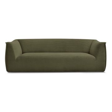 Canapea verde cu tapițerie din catifea reiată 242 cm Giorgia – Bobochic Paris