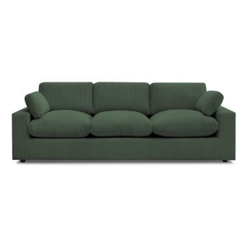 Canapea verde cu tapițerie din catifea reiată 250 cm Belair – Bobochic Paris