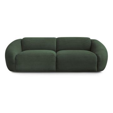 Canapea verde cu tapițerie din catifea reiată 250 cm Tina – Bobochic Paris