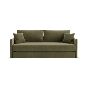 Canapea verde extensibilă cu tapițerie din catifea 209 cm Shannon – Cosmopolitan Design