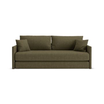 Canapea verde extensibilă cu tapițerie din chenille 209 cm Shannon – Cosmopolitan Design