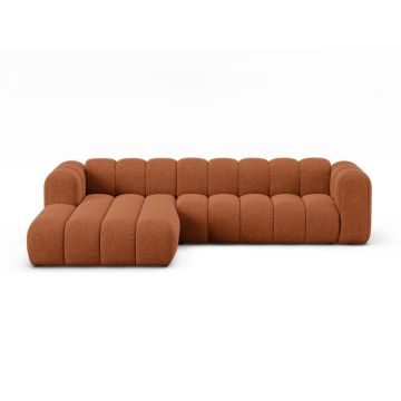 Colțar cărămiziu cu tapițerie din chenille (cu colț pe partea stângă/cu șezlong) Lupine – Micadoni