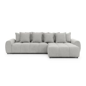 Colțar gri deschis (cu colț pe partea dreaptă/cu șezlong) Albane – Ropez