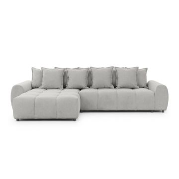 Colțar gri deschis (cu colț pe partea stângă/cu șezlong) Albane – Ropez