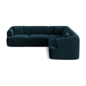 Colțar petrol cu tapițerie din catifea Campi – Cosmopolitan Design