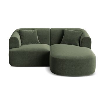 Colțar verde cu tapițerie din catifea (cu colț pe partea dreaptă/cu șezlong) Campi – Cosmopolitan Design