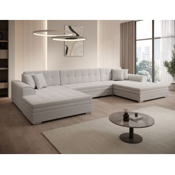 Coltar extensibil 6 locuri ELTAP, Vento, 359x165x78 cm, lemn/poliester, alb