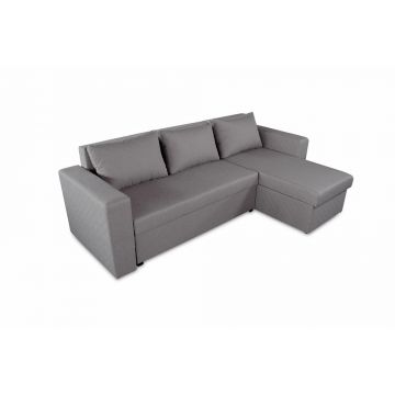 Coltar Extensibil Bedora Amadeo Gri 247x148x78 cm, lada de depozitare, reversibil