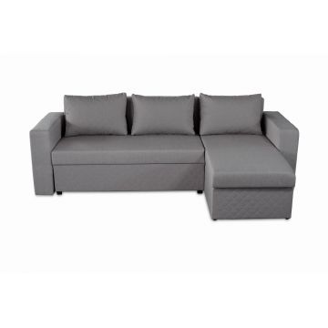 Coltar Extensibil Bedora Amadeo Gri 247x148x78 cm, lada de depozitare, reversibil