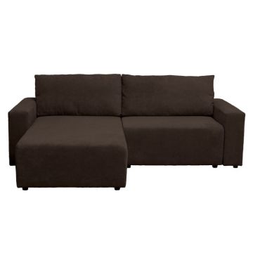 Coltar extensibil DALLAS ONE, cu lada depozitare, colt interschimbabil, maro, 258x173x90 cm