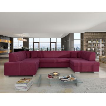 Coltar extensibil dreapta 6 locuri ELTAP, Hv29, Havana, 322x204x72 cm, lemn/poliester, fucsia