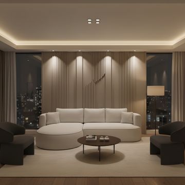 Coltar extensibil FIORE, sezlong stanga, stofa catifelata bej - Palladium 02, cu lada depozitare, 284x183x82 cm - Default Title