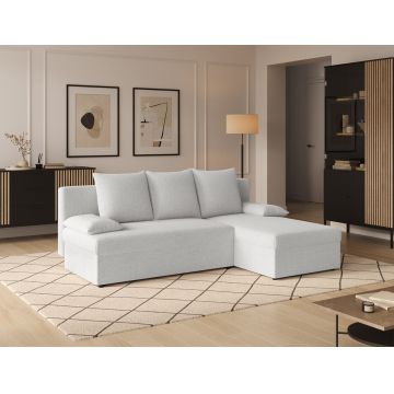 Coltar extensibil reversibil 3 locuri ELTAP, Gino, 201x143x90 cm, lemn/poliester, alb