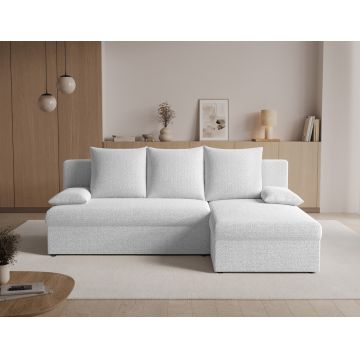 Coltar extensibil reversibil 3 locuri ELTAP, Gino, 201x143x90 cm, lemn/poliester, alb