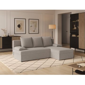 Coltar extensibil reversibil 3 locuri ELTAP, Gino, 201x143x90 cm, lemn/poliester, bej inchis