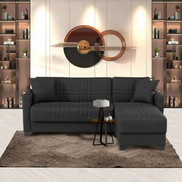 Coltar extensibil reversibil, Stashio, Antracit, 202x143x84 cm