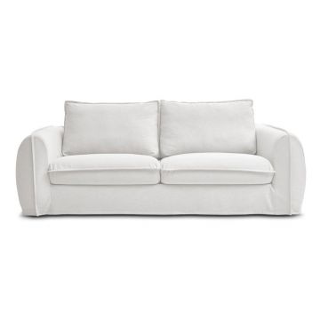 Canapea albă pentru dormitul zilnic/extensibilă 236 cm Archimede – Bobochic Paris