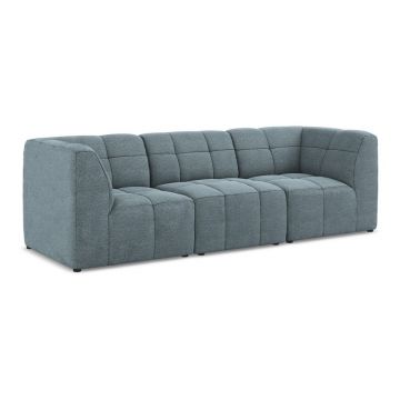 Canapea albastră cu tapițerie din țesătură bouclé 255 cm Aloha – Makamii