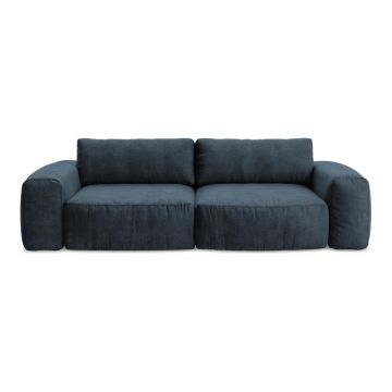 Canapea albastru-închis extensibilă cu tapițerie din chenille 275 cm Kuki – Makamii