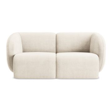 Canapea bej cu tapițerie din chenille 174 cm Lani – Makamii