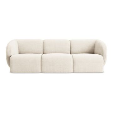 Canapea bej cu tapițerie din chenille 244 cm Lani – Makamii