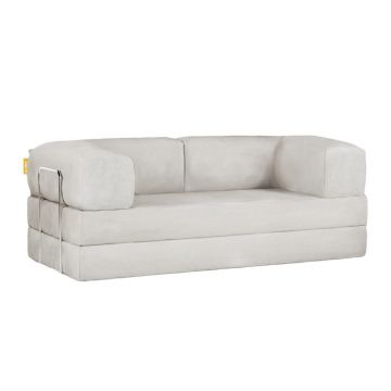 Canapea bej extensibilă cu tapițerie din țesătură bouclé 180 cm Bloom – TemaHome