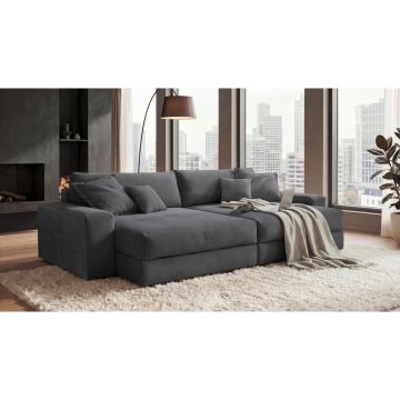 Canapea Bigsofa, textil, antracit