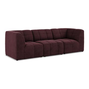 Canapea burgundy cu tapițerie din catifea 255 cm Aloha – Makamii
