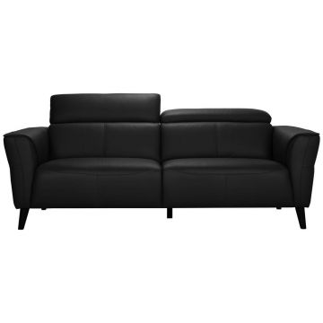 Canapea Cu 3 Locuri, piele, negru